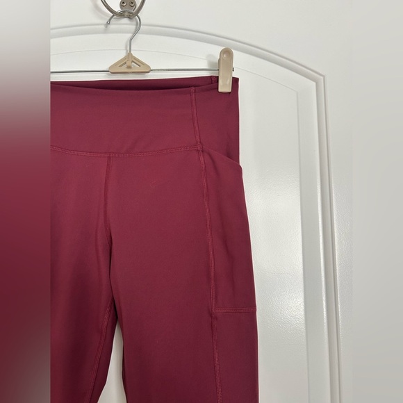 Girlfriend Collective Burgundy Ribbed High Waisted Leggings Women's Size medium - Picture 7 of 12